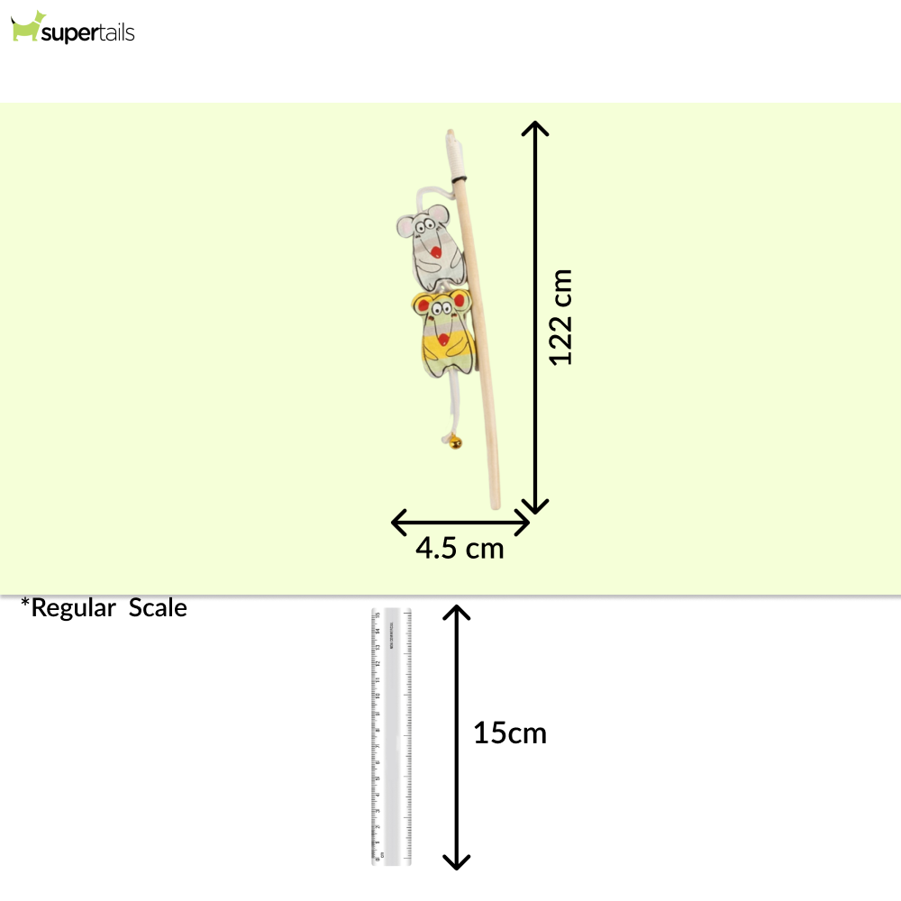 Talking Dog Club Curious Mice Wand Toy for Cats (Cream) Cats-Toys Talking Dog Club Dropship