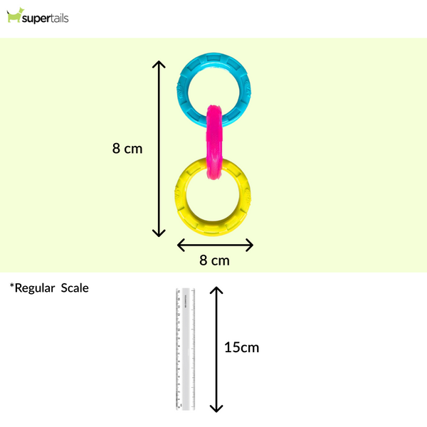 Nerf Dog Translucent Spike 3 Rings Toy for Dogs (Blue/Pink/Yellow)