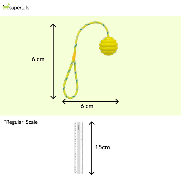 Trixie Wavy Ball on a Rope Toy for Dogs (Yellow)