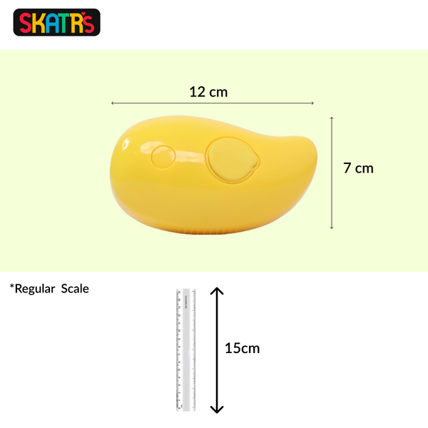 Skatrs Mango Shape Spray Massage Brush for Dogs and Cats (Yellow)