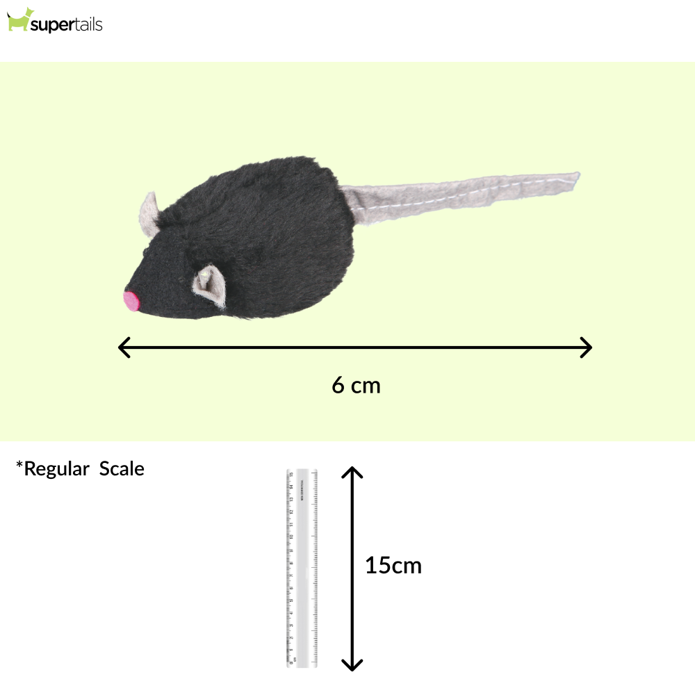 Trixie Microchip Mouse Catnip Plush Toy for Cats (Black) Cats-Toys Trixie
