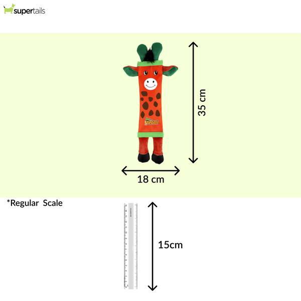 Talking Dog Club Tough Giraffe Squeaky Plush Toy for Dogs (Orange)