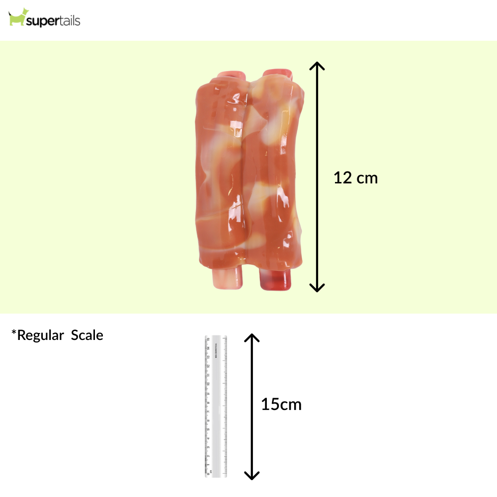 M Pets Carnivore Spare Ribs Bacon Scented Chew Toy for Dogs (Orange) Dogs-Toys M Pets
