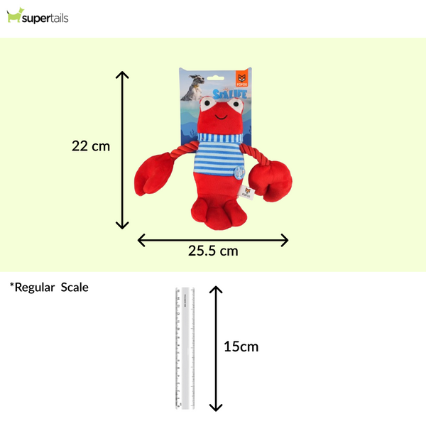 Barkbutler x Fofos Sealife Lobster Plush Toy for Dogs