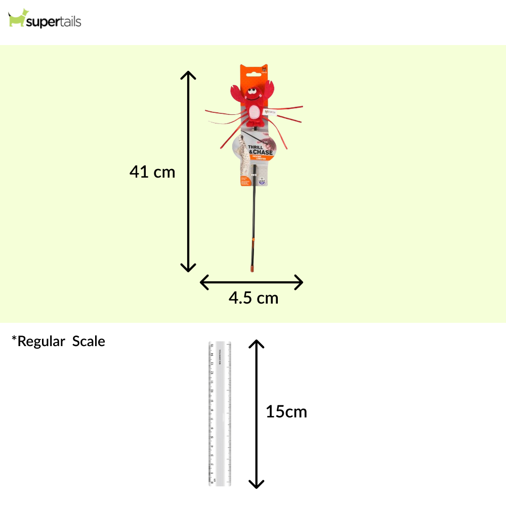 Barkbutler x Fofos Wand Moving Lobster Teaser Toy for Cats Cats-Toys Barkbutler