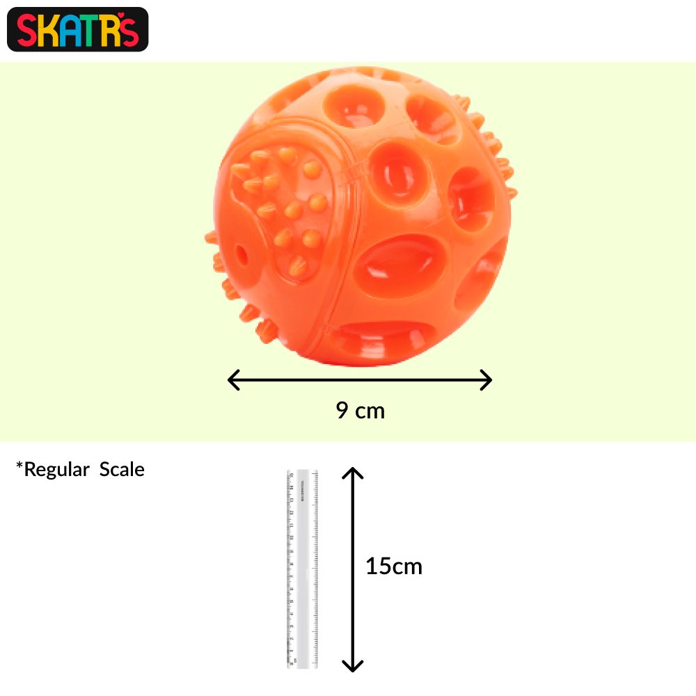 Skatrs Rubber Squeezy Ball Toy for Dogs and Cats