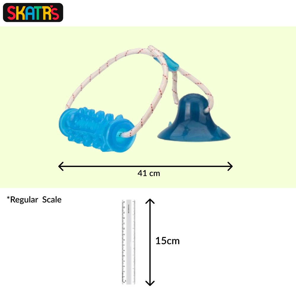 Skatrs Interactive Vacuum Pull and Bite Toy for Dogs (Blue)