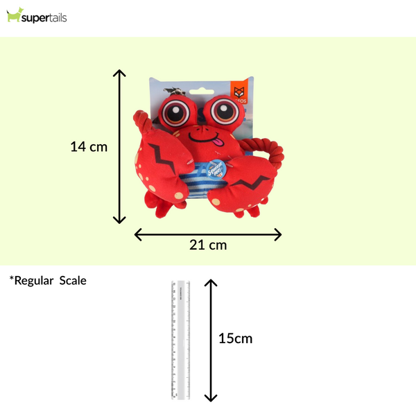 Barkbutler x Fofos Sealife Crab Plush Toy for Dogs