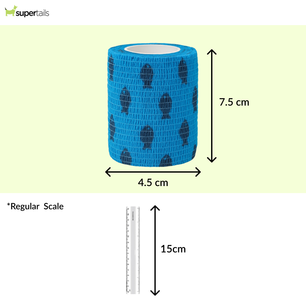 Talking Dog Club Self Adhesive Paws Wraps for Dogs (Blue Fish) Dogs-Clothing & Accessories Talking Dog Club Dropship