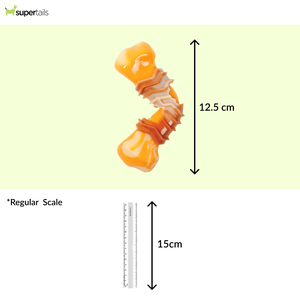 M Pets Carnivore Boomerang Bone Bacon Scented Chew Toy for Dogs (Yellow) Dogs-Toys M Pets
