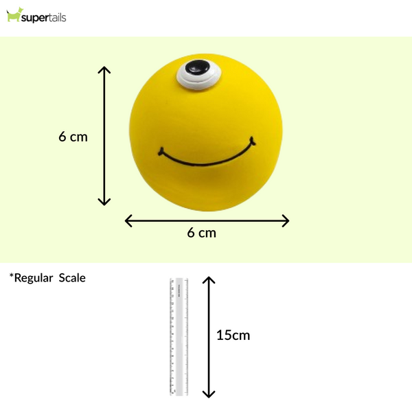 Squeeezys Latex Monster Ball Chew Toy for Dogs (Yellow)