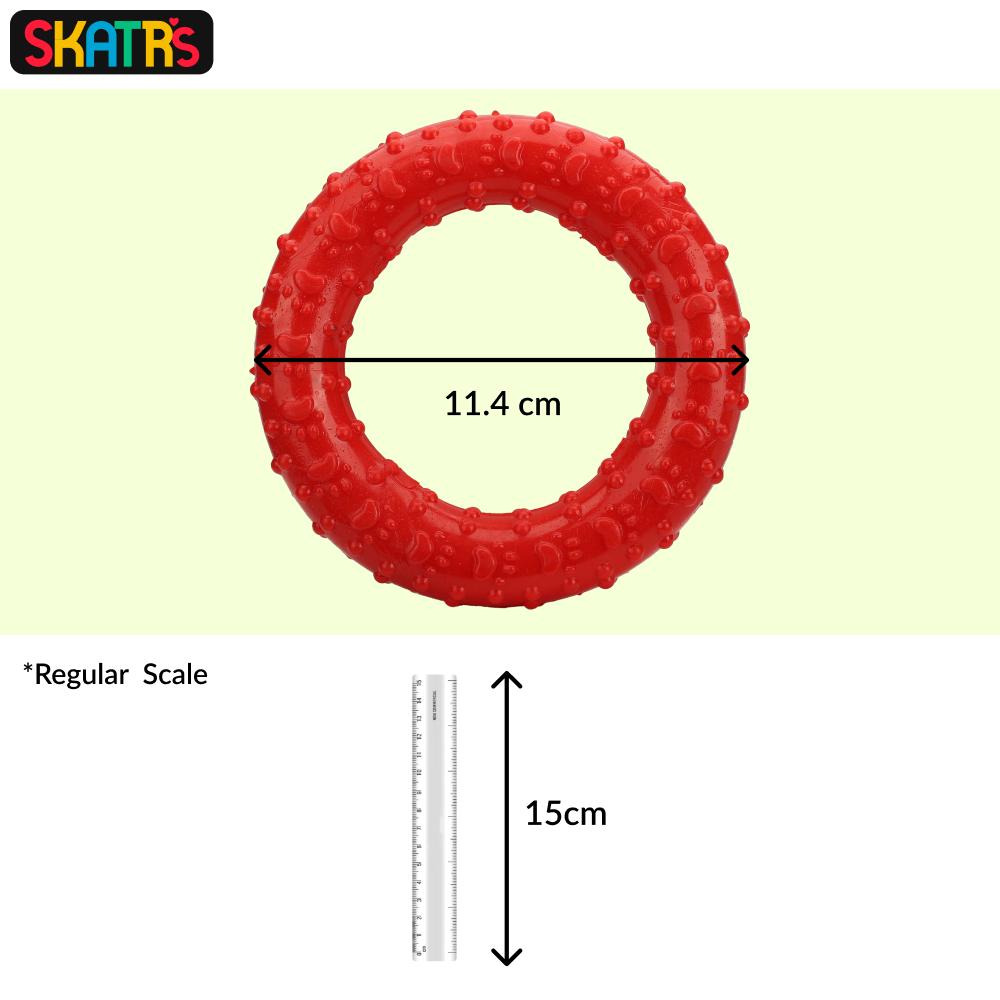 Skatrs Rubber Ring Toy for Dogs (Red)