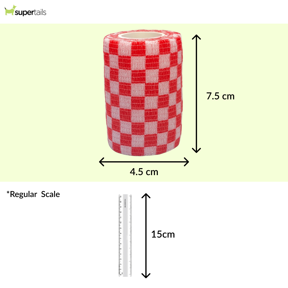Talking Dog Club Self Adhesive Paws Wraps for Dogs (Red and White) Dogs-Clothing & Accessories Talking Dog Club Dropship