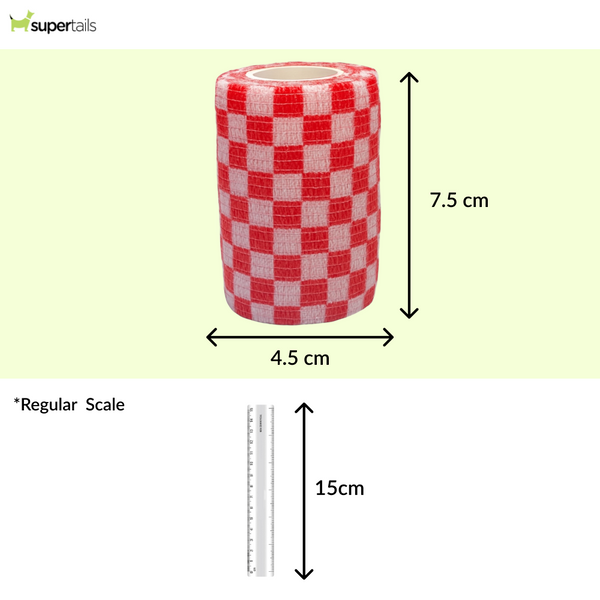 Talking Dog Club Self Adhesive Paws Wraps for Dogs (Red and White)