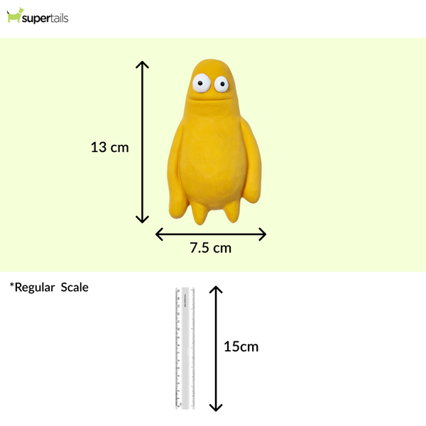 Squeeezys Latex Monster Brother Squeaky Chew Toy for Dogs (Yellow)