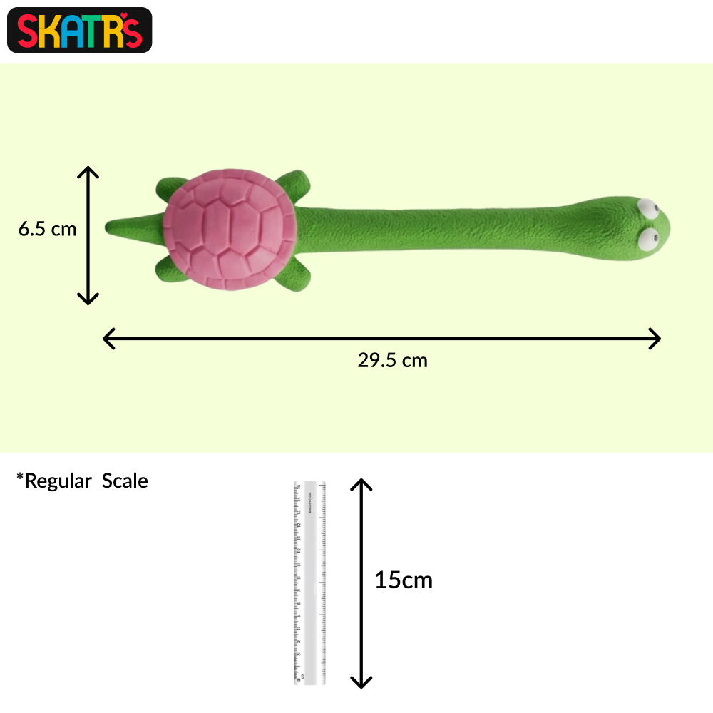Skatrs Long Turtle Latex Dental Chew Toy for Dogs (Green) Dogs-Toys Skatrs