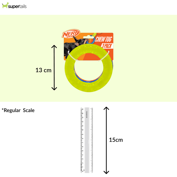 Nerf Dog EXO Translucent Spike 3 Rings Toy for Dogs (Blue/Green/Orange)