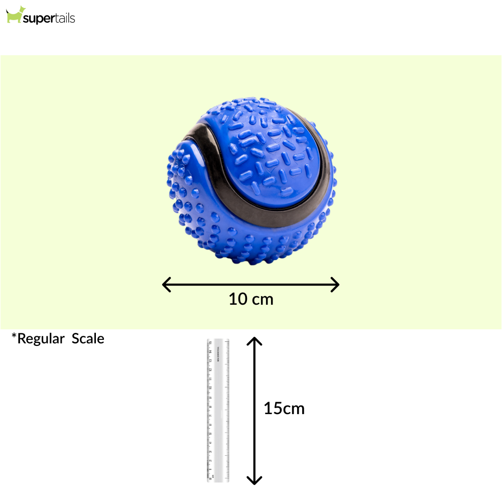 Kibbo Non Toxic Dotted Rubber Big Ball Chew Toy for Dogs and Cat (Blue) Both-Toys Kibbo