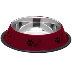 Pets Empire Printed Bowl for Dogs and Cats (Maroon)