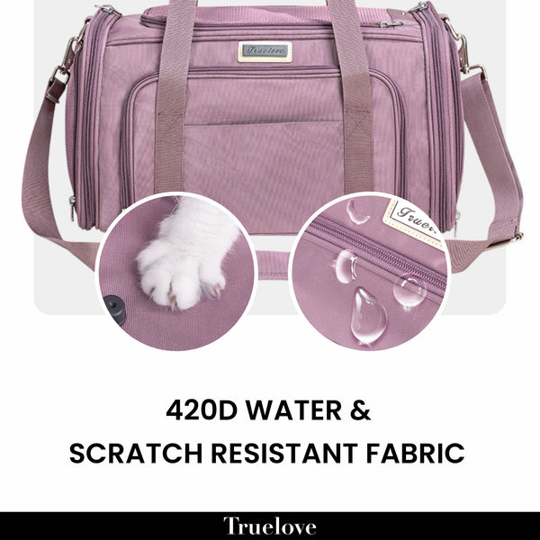 Truelove 3 Side Expandable Duffle Carrier for Dogs & Cats (Wistful Mauve)
