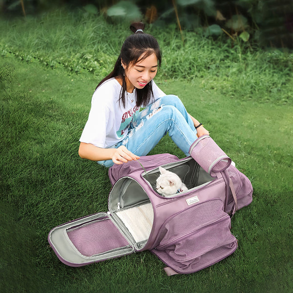 Truelove 3 Side Expandable Duffle Carrier for Dogs & Cats (Wistful Mauve)