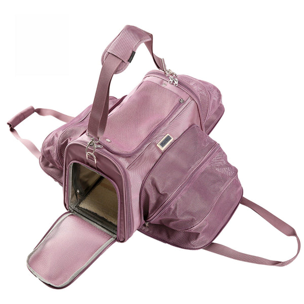 Truelove 3 Side Expandable Duffle Carrier for Dogs & Cats (Wistful Mauve)