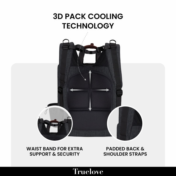Truelove Airflow Premium Backpack Carrier for Dogs & Cats (Black)