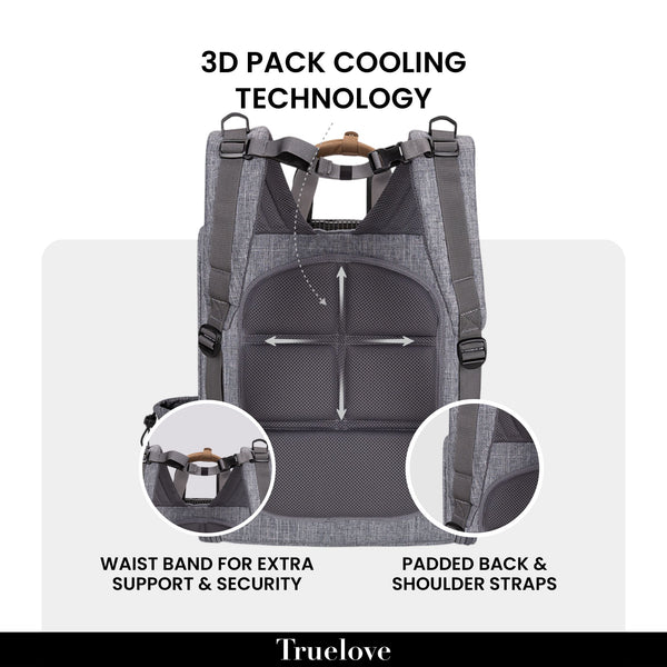 Truelove Airflow Premium Backpack Carrier for Dogs & Cats (Grey)