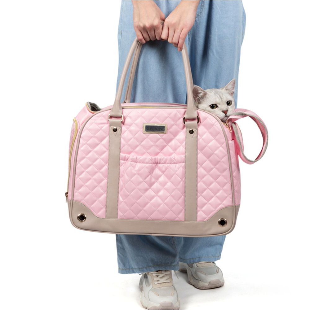 Truelove Chic Pet Travel Handbag for Dogs and Cats (Pink) Both-Bedding, Mats & Travel Supplies True Love