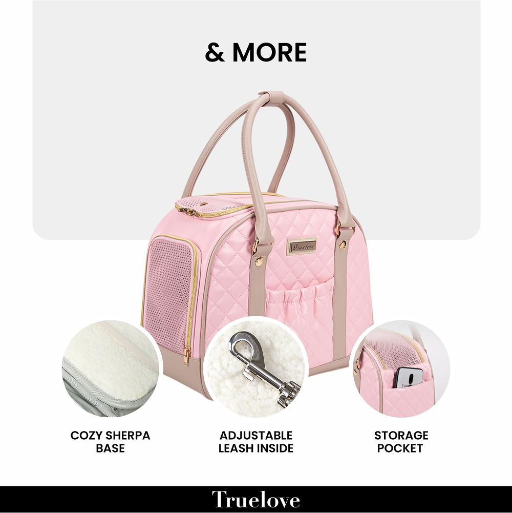 Truelove Chic Pet Travel Handbag for Dogs and Cats (Pink) Both-Bedding, Mats & Travel Supplies True Love