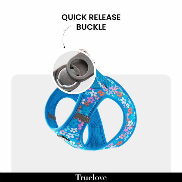 Truelove Floral Harness for Small & Medium Dogs (Malibu Blue)