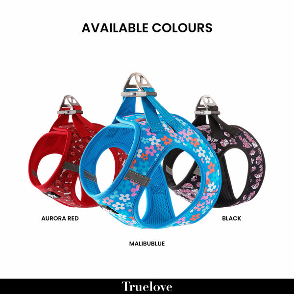 Truelove Floral Harness for Small & Medium Dogs (Black)