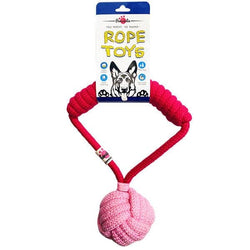 Pawsindia Tug of War Rope Toy for Dogs (Pink)