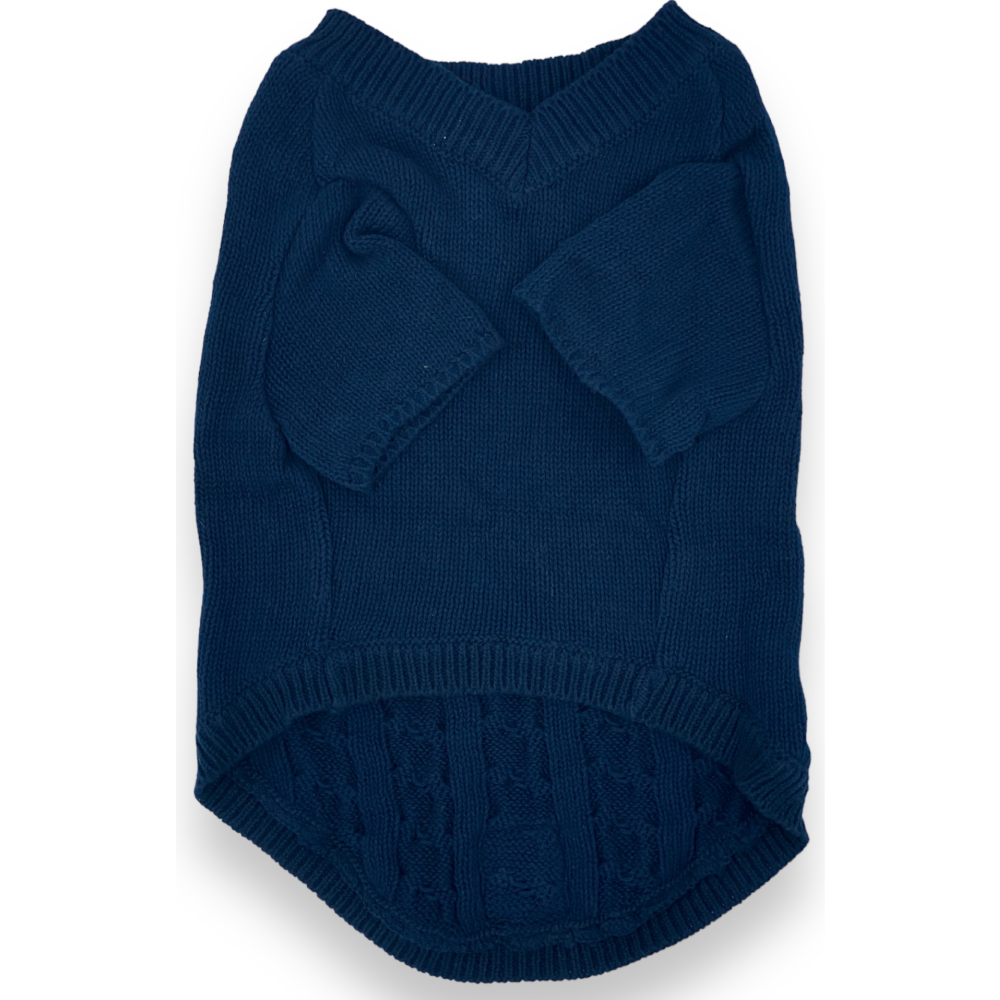 Talking Dog Club Doggy Jumper Sweater for Dogs and Cats (Navy Blue)