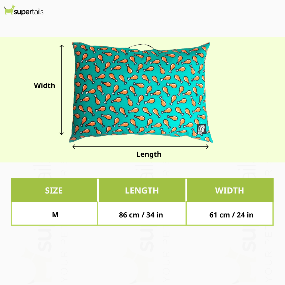 Talking Dog Club Love them Chicken Legs Pillow Bed for Dogs and Cats (Green)