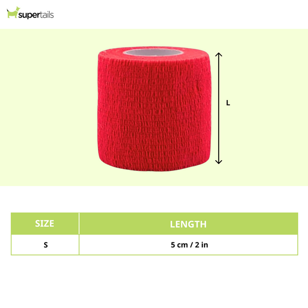 Talking Dog Club Self Adhesive Paws Wraps for Dogs (Red)