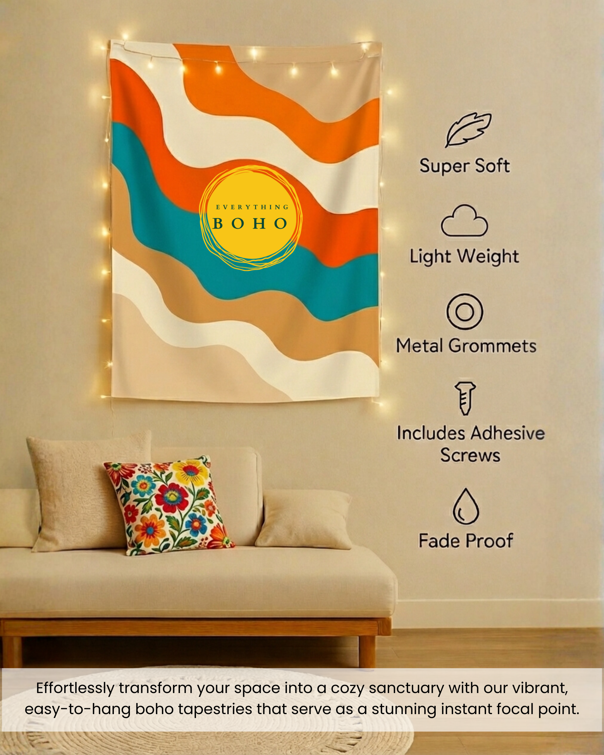 EverythingBoho Cat Lady's Home Tapestry Wall Art Pet Parent-Gifting & Merch EverythingBoho Dropship