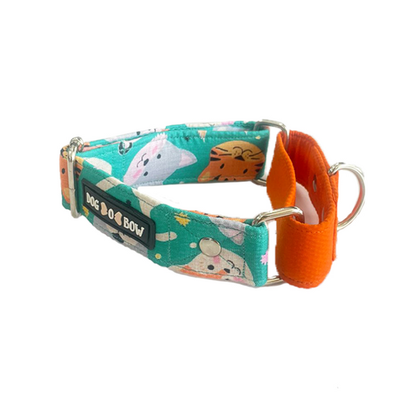 Dogobow Animal Print Martingale Collar for Dogs (Teal)