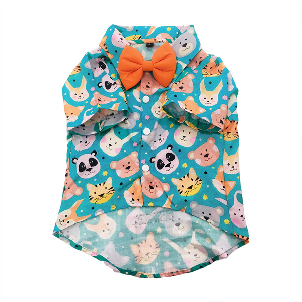 Dogobow Animal Print Shirt for Dogs (Teal)
