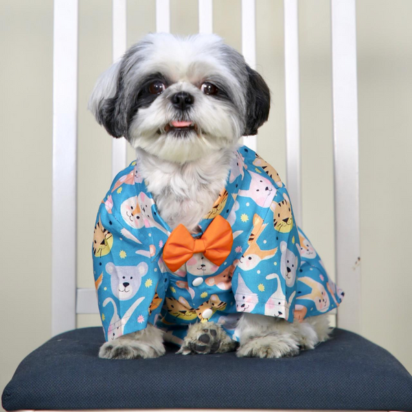 Dogobow Animal Print Shirt for Dogs (Teal)