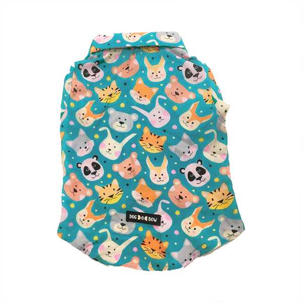 Dogobow Animal Print Shirt for Dogs (Teal)