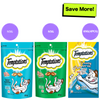 Temptations Seafood Medley Flavour, Tempting Tuna Flavour and Creamy Purrrr ee Chicken & Tuna Cat Treats Combo Cats-Treats & Others Temptations 2x85g + 48g(4pcs)