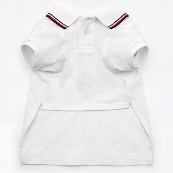 Tommy Hilfiger Heritage Polo Tshirt for Dogs (Optic White)