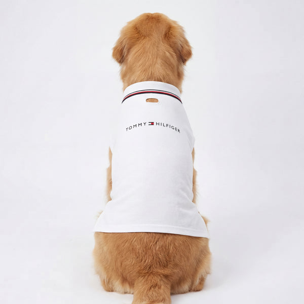 Tommy Hilfiger Heritage Polo Tshirt for Dogs (Optic White)