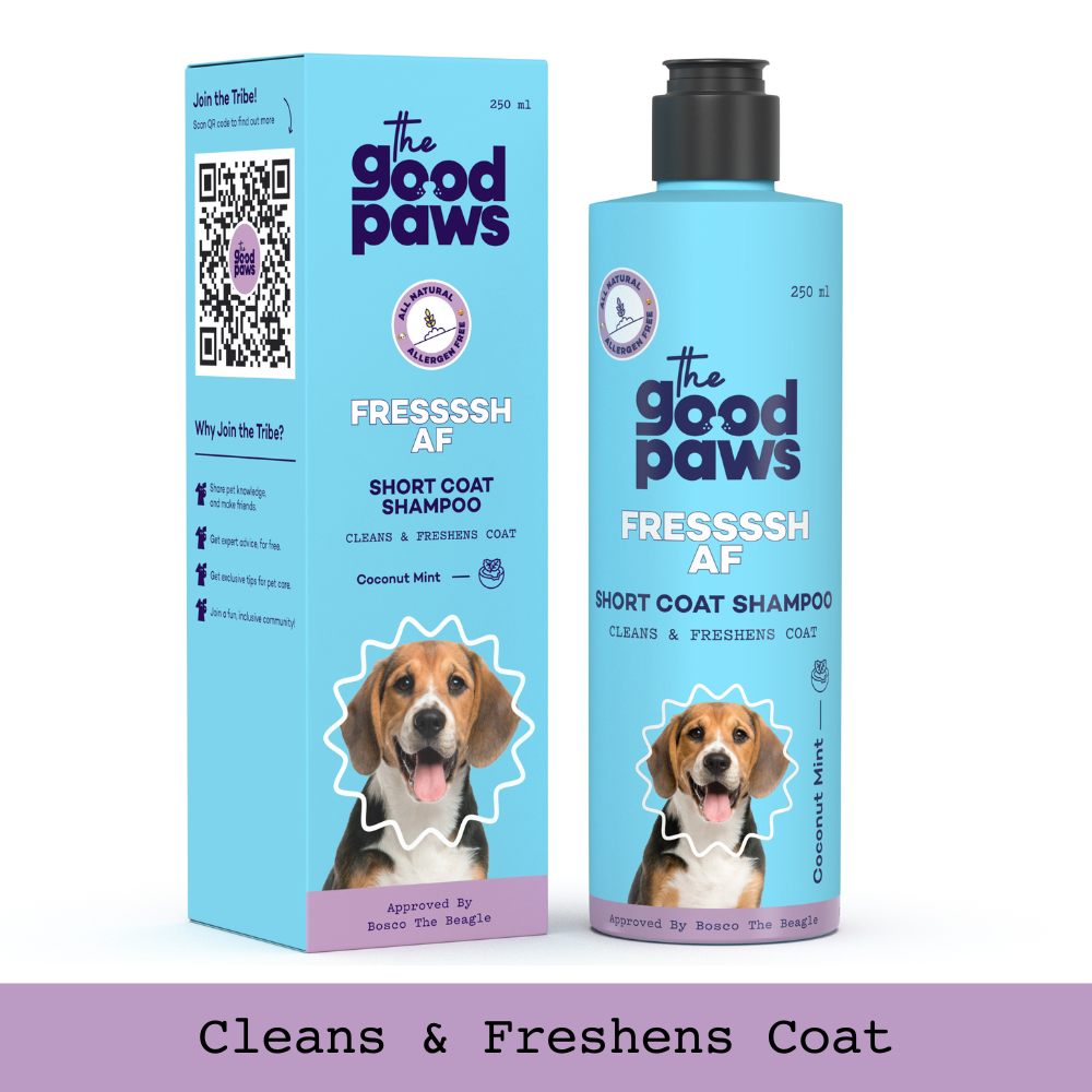 The Good Paws FRESSSSH AF Short Coat Shampoo for Dogs Supertails