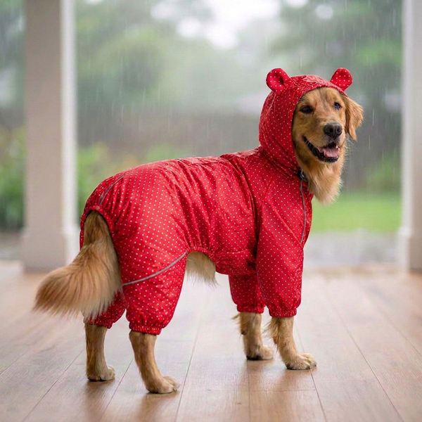 Skatrs Rain Ranger Raincoat for Dogs (Red)