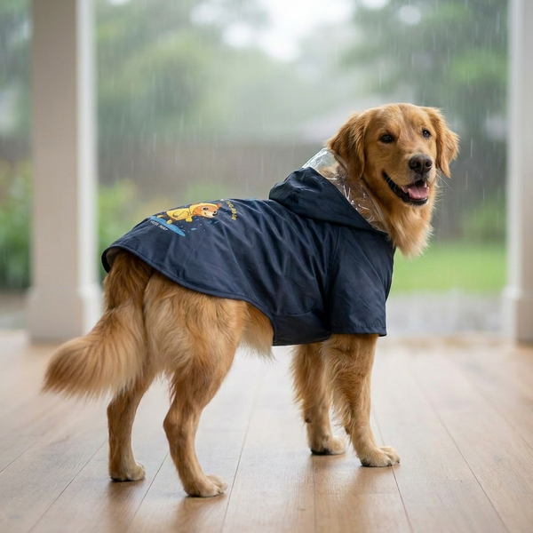 Pets Way Mistiq Coal Paw In The Rain Raincoat for Dogs