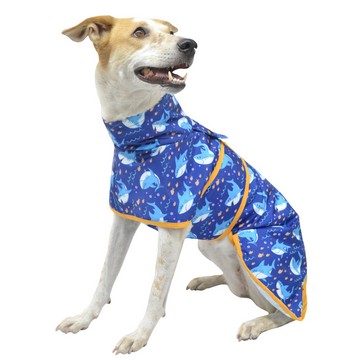 Pets Way TPU Thunder Printed Raincoat for Dogs (Sea)