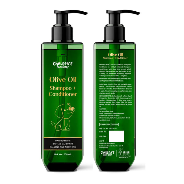 Chelsea’s Body Care Olive Oil Shampoo + Conditioner for Dogs & Cats