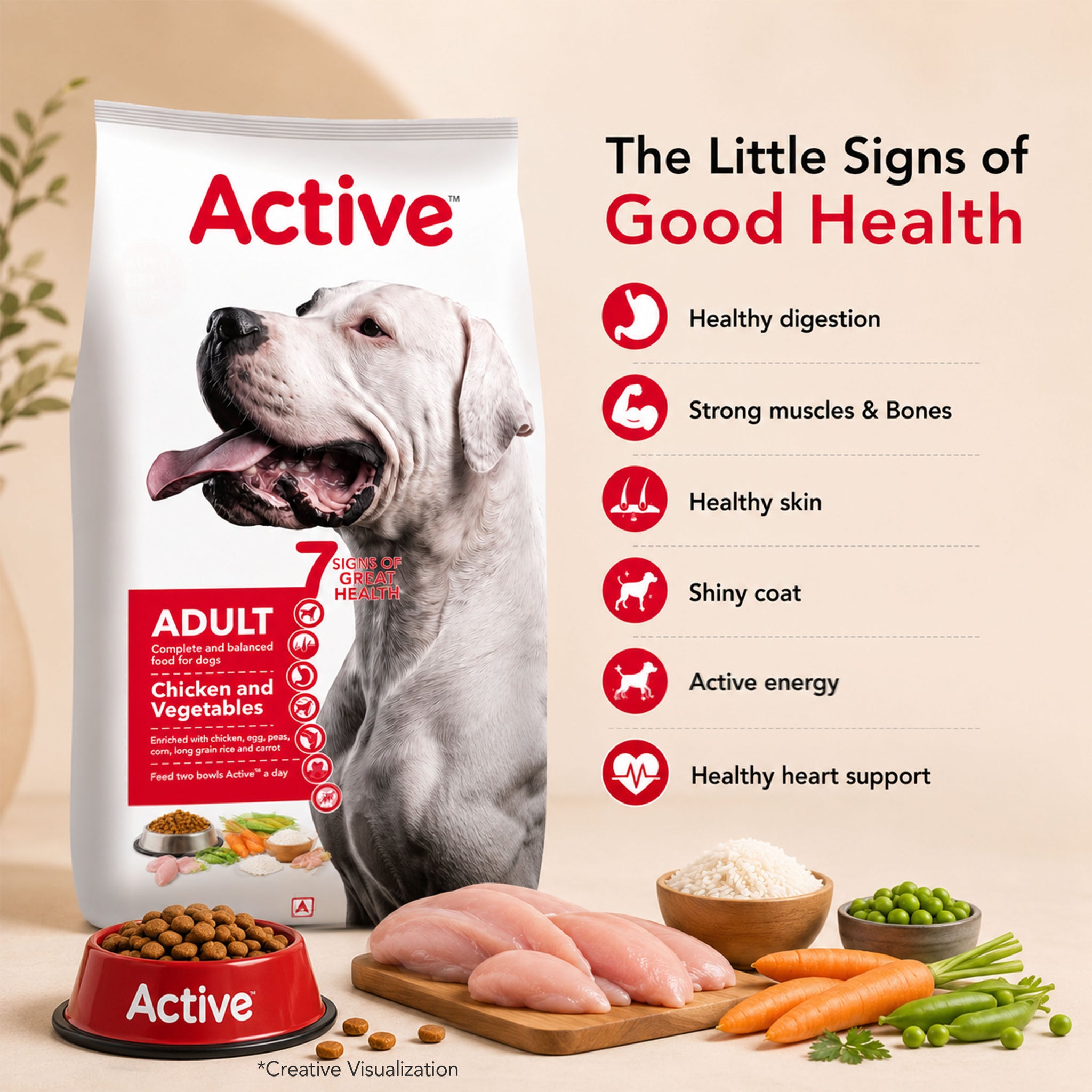 Active Chicken and Vegetables Adult Dog Dry Food (Buy 1 Get 1) Dogs- Dry Food Active